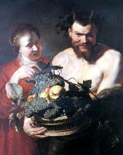 Peter Paul Rubens Faun and a young woman China oil painting art